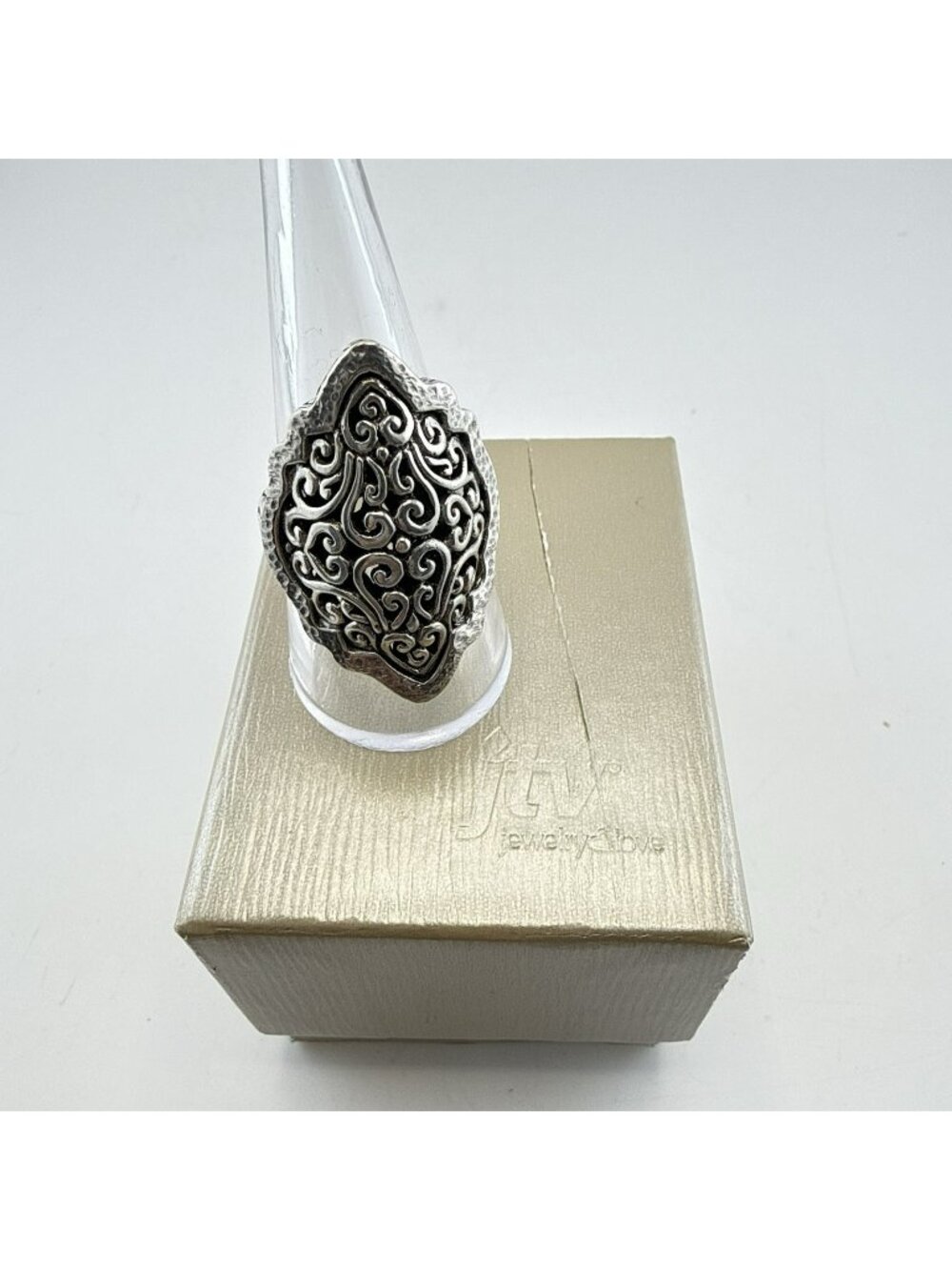 Sarda Sterling Silver Ring Filigree Caviar Pebbled Bali 925 Size 9 Statement